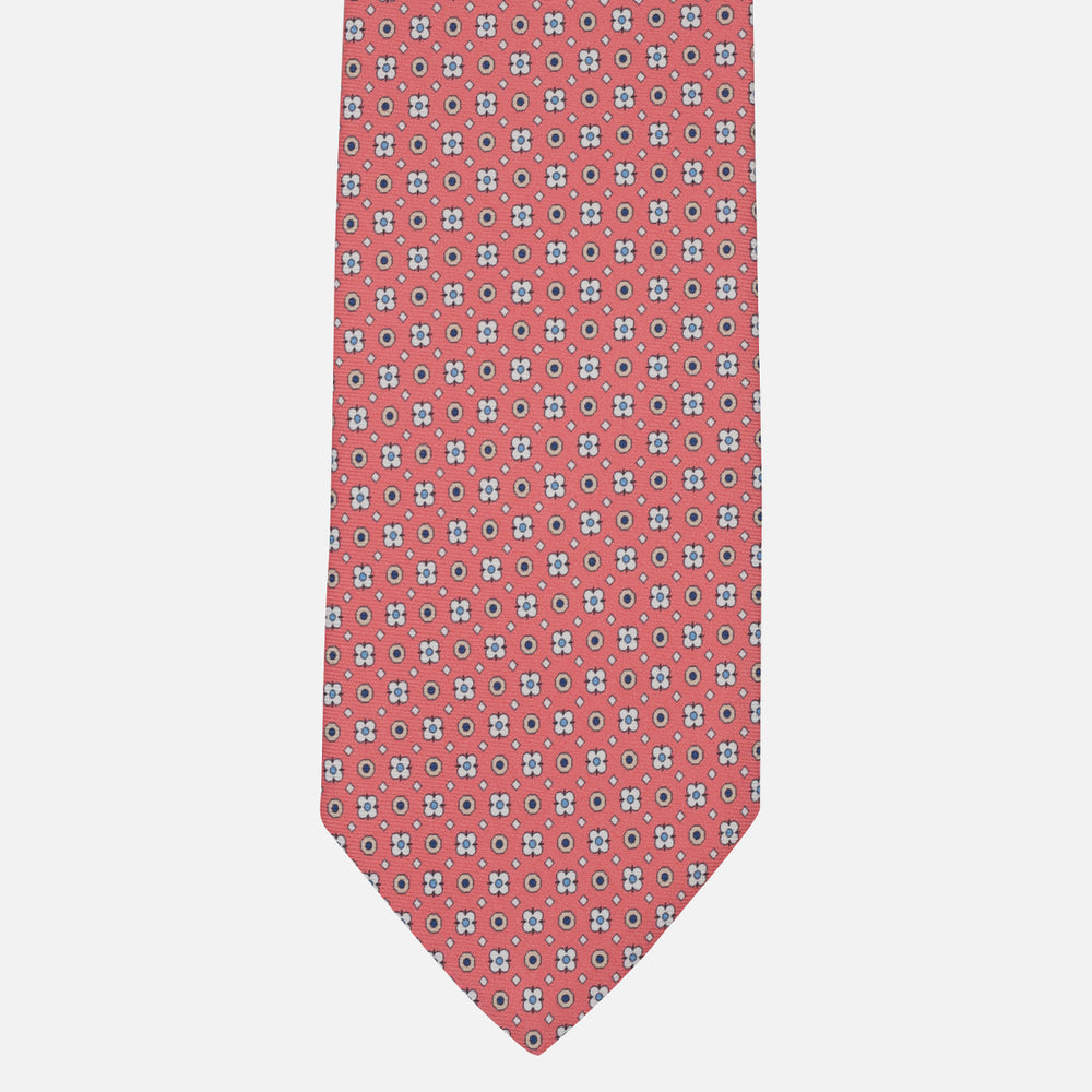 1999 Collection Tie in Heavy Silk Blue Geometric Pattern