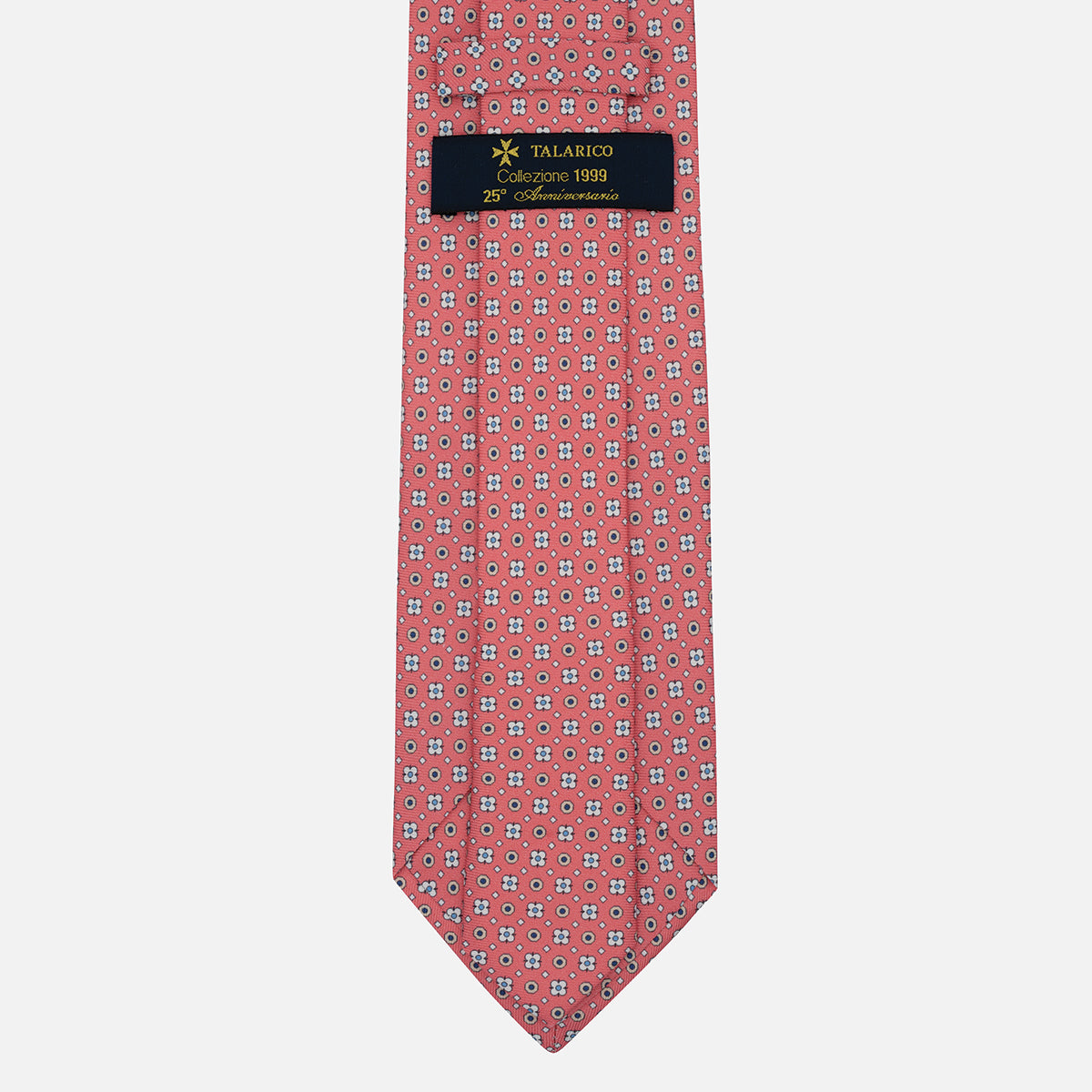 1999 Collection Tie in Heavy Silk Blue Geometric Pattern