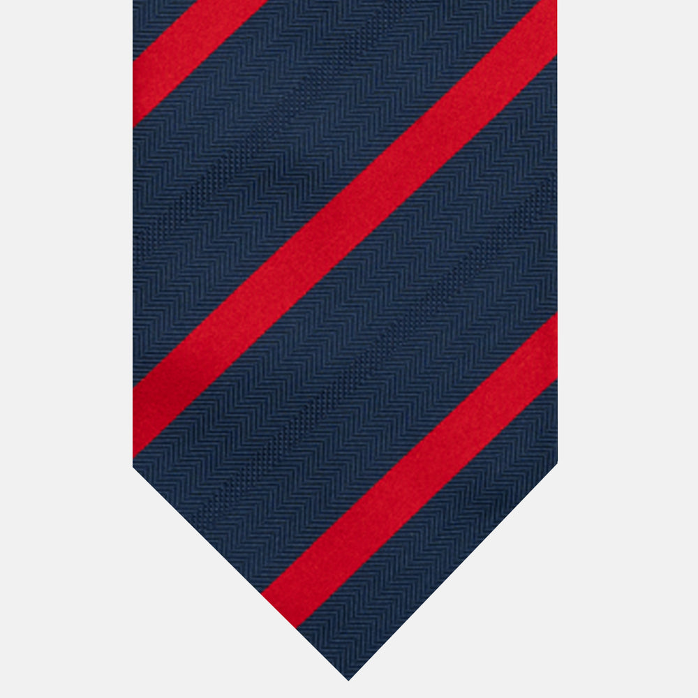 Cravatta in Seta Pesante Regimental, Blu Rosso - JA26062026-2