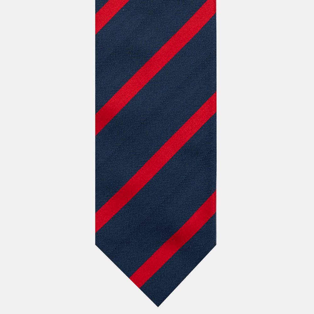 Cravatta in Seta Pesante Regimental, Blu Rosso - JA26062026-2
