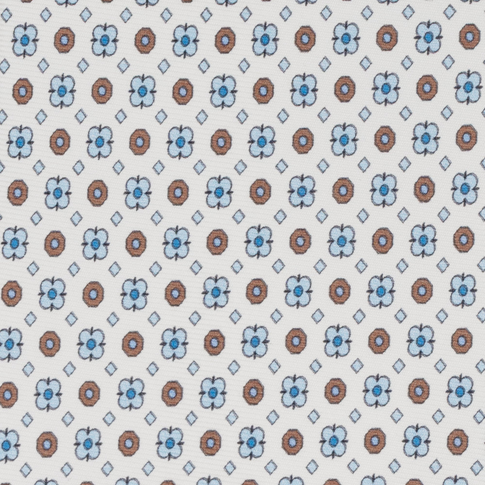 1999 Collection Tie in Heavy Silk Blue Geometric Pattern