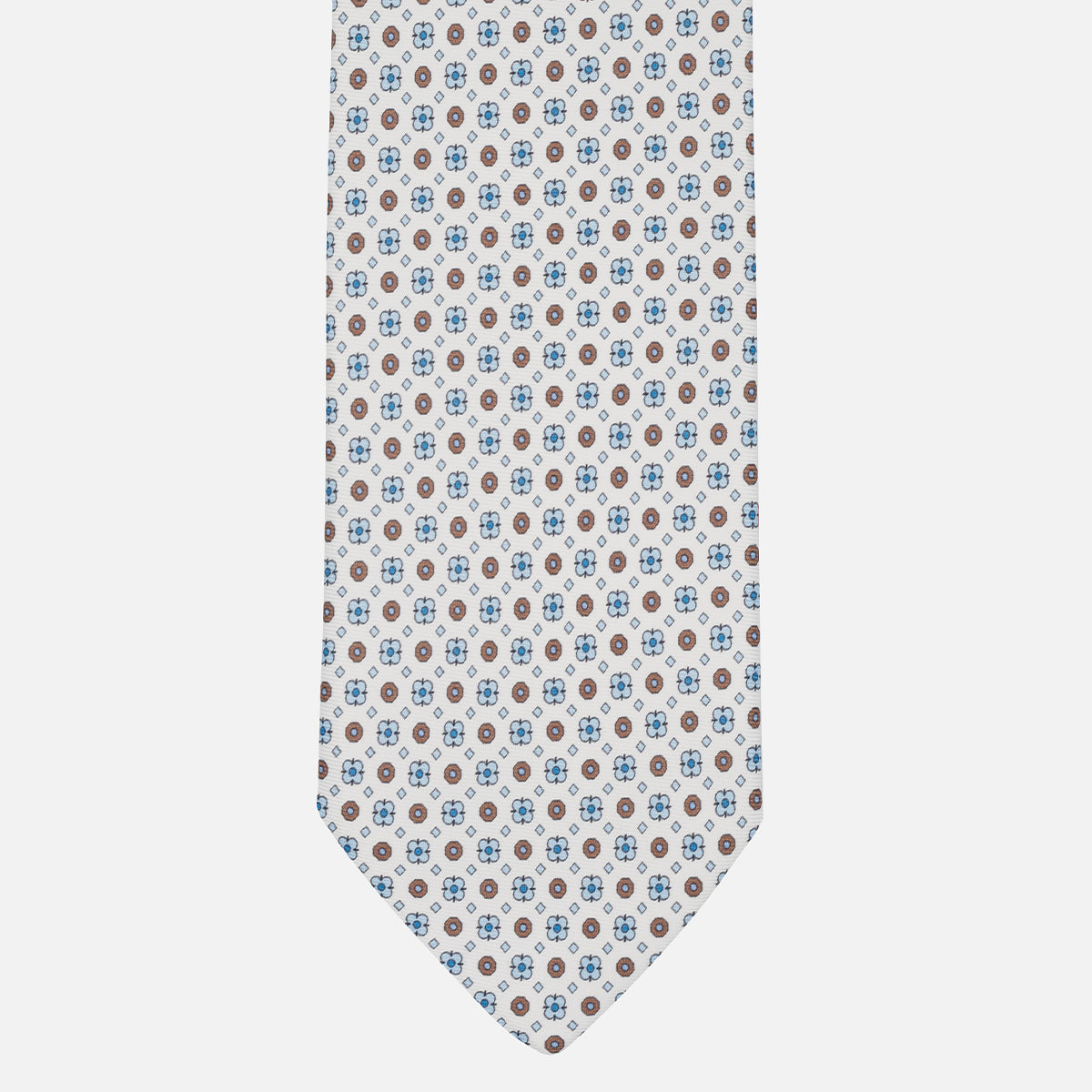 1999 Collection Tie in Heavy Silk Blue Geometric Pattern