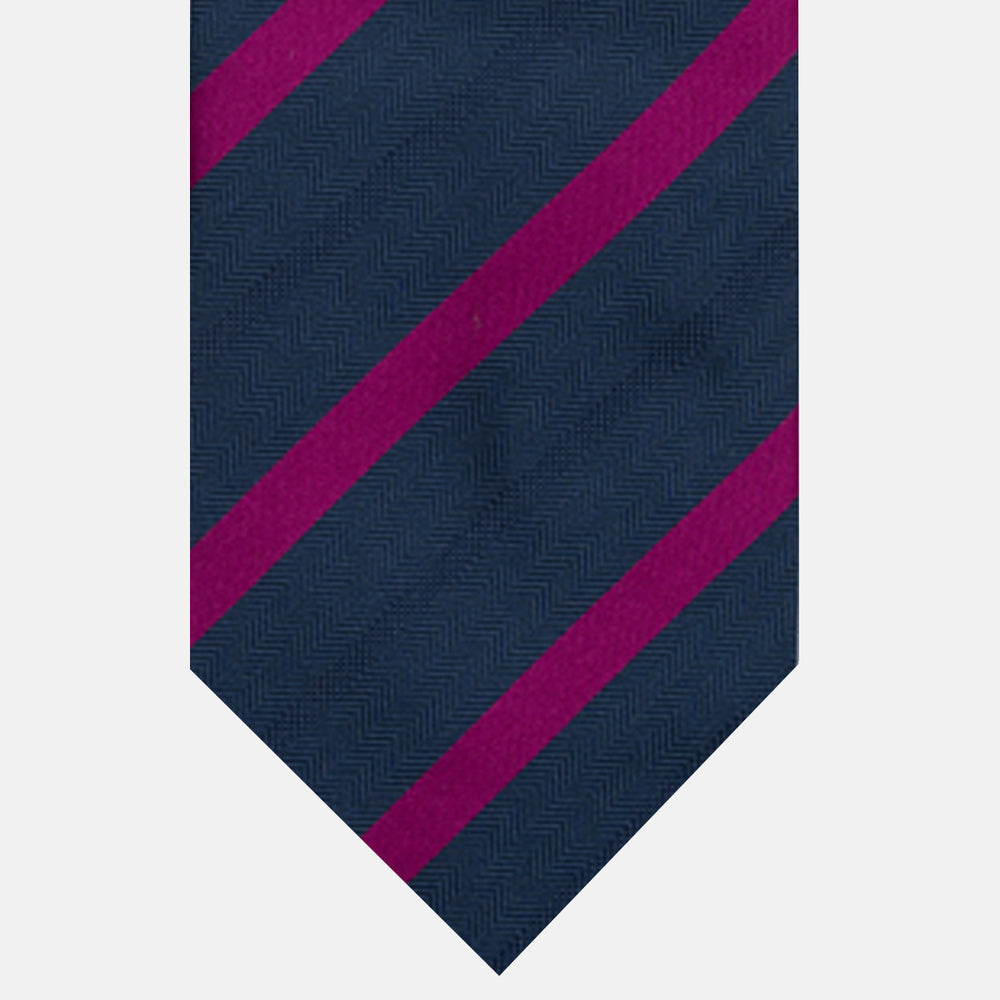 Cravatta in Seta Pesante Regimental, Blu Magenta - JA26062026-3