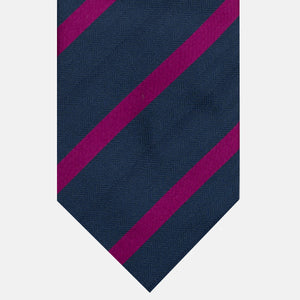 Heavy Silk Regimental Tie, Blue Magenta - JA26062026-3