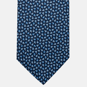 3-Fold Silk Tie, Geometric Pattern, Light Blue - JA055946-1