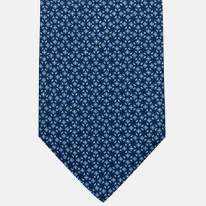 3-Fold Silk Tie, Floral Pattern, Light Blue - JA056130-1