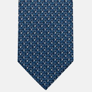 3-Fold Silk Tie, Chain Pattern, Light Blue - JA057083-1