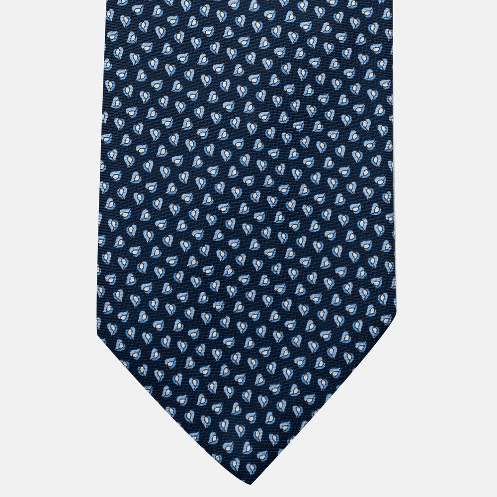 3-Fold Silk Tie, Micro Pattern, Light Blue - JA056125-1