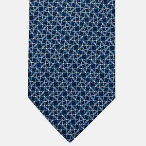 3-Fold Silk Tie, Chain Pattern, Light Blue - JA055937-1