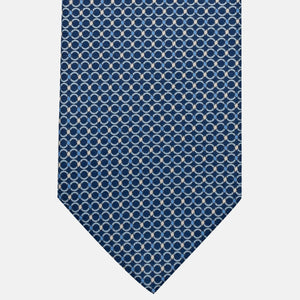 3-Fold Silk Tie, Chain Pattern, Light Blue - JA057080-1