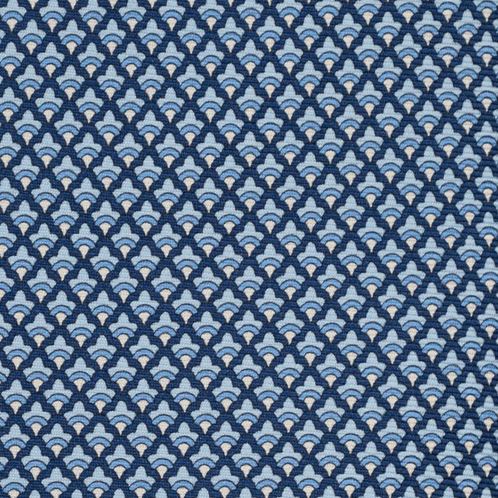 Cravatta 3 pieghe in Seta, Micro Fantasia, Blu Celste - JC056329-1