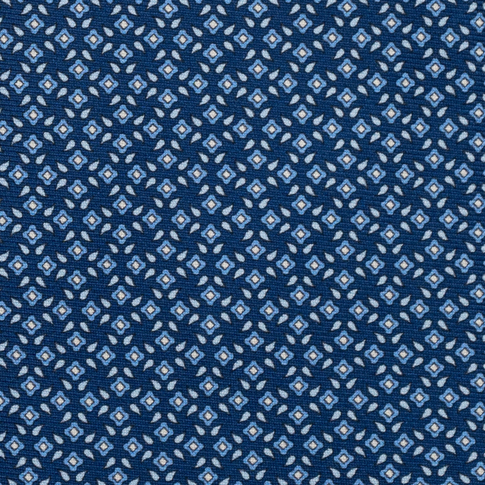 3-Fold Silk Tie, Floral Pattern, Light Blue - JA056130-1