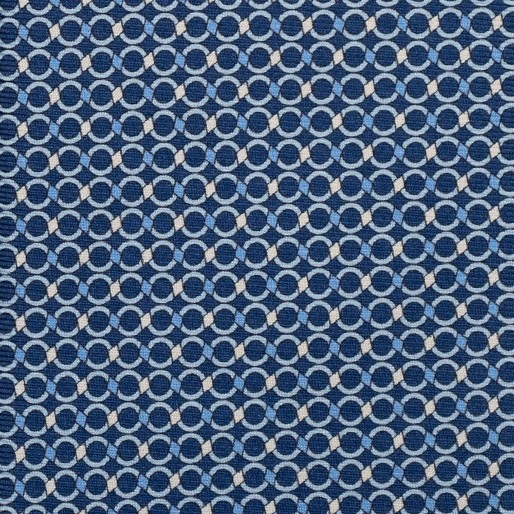 3-Fold Silk Tie, Chain Pattern, Light Blue - JA057080-1