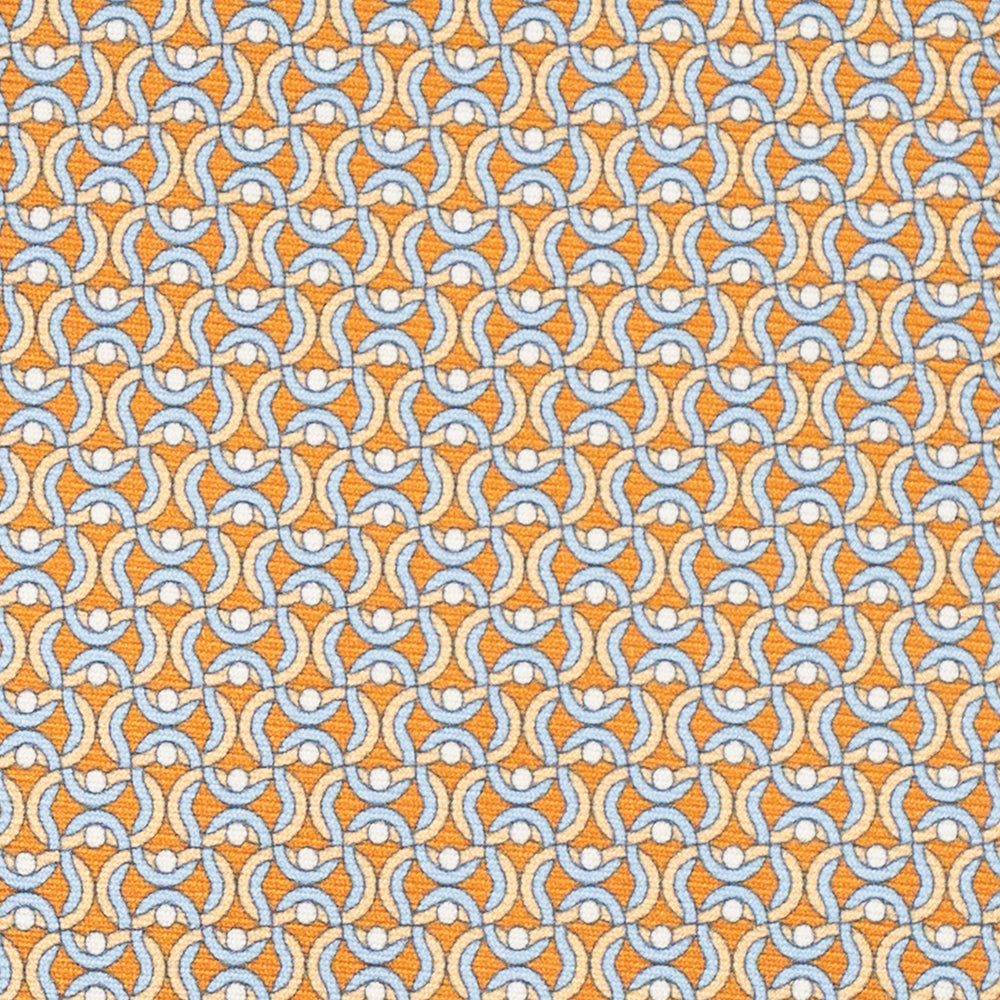 3-Fold Silk Tie, Geometric Pattern, Yellow - JA056334-1
