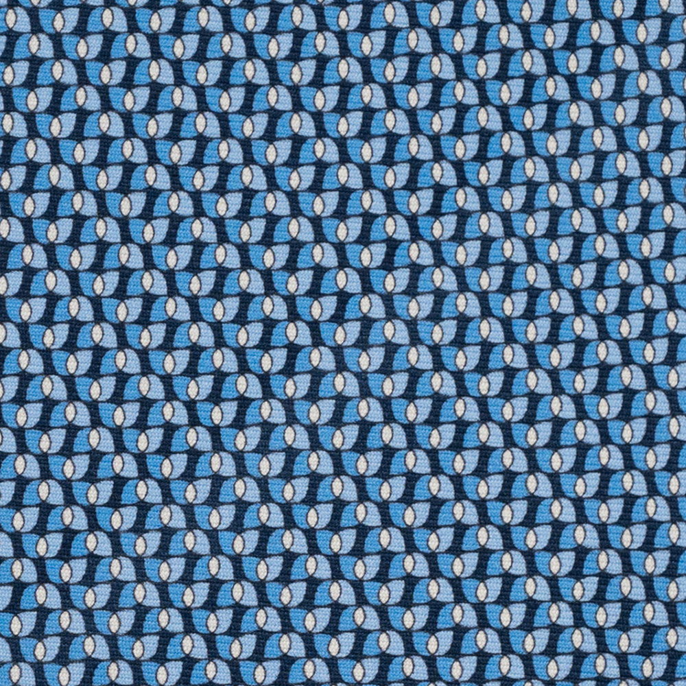 3-Fold Silk Tie, Geometric Pattern, Light Blue - JA056123-1