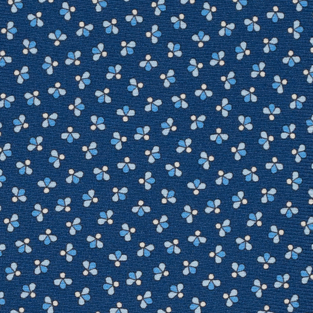 3-Fold Silk Tie, Bee Pattern, Light Blue - JA057246-1