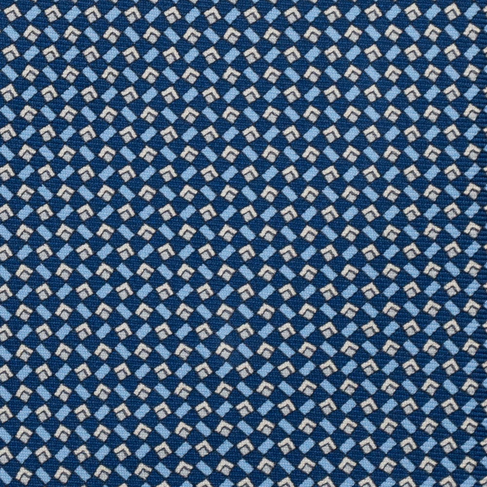 Cravatta 3 pieghe in Seta, Micro Fantasia, Azzurro Grigio - JC056124-1