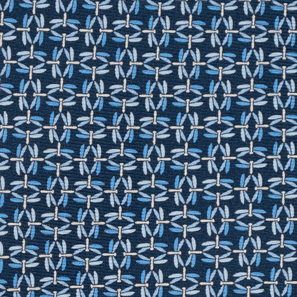Cravatta 3 pieghe in Seta, Fantasia Geometrica, Blu Celeste - JC056226-1