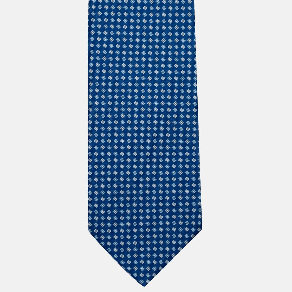 3-Fold Silk Tie, Micro Pattern, Light Blue - JA056673-1