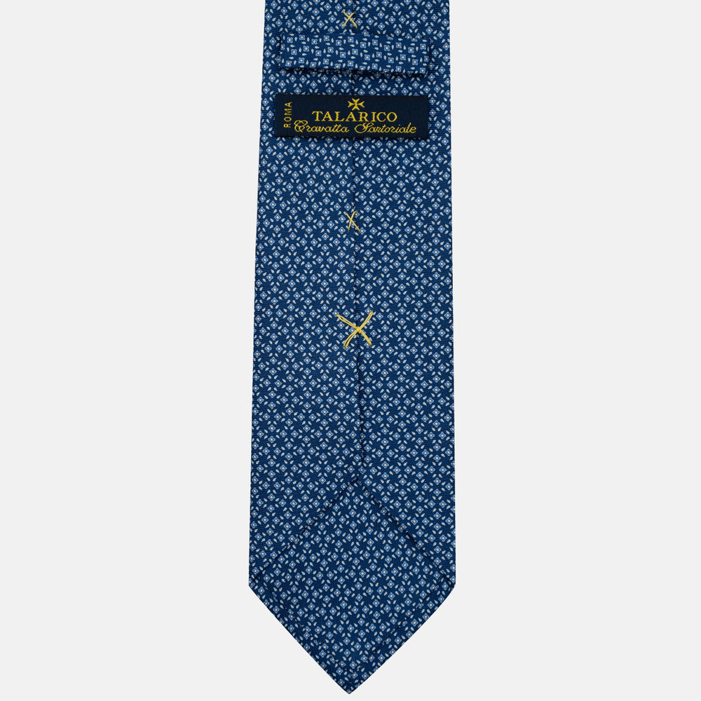3-Fold Silk Tie, Floral Pattern, Light Blue - JA056130-1