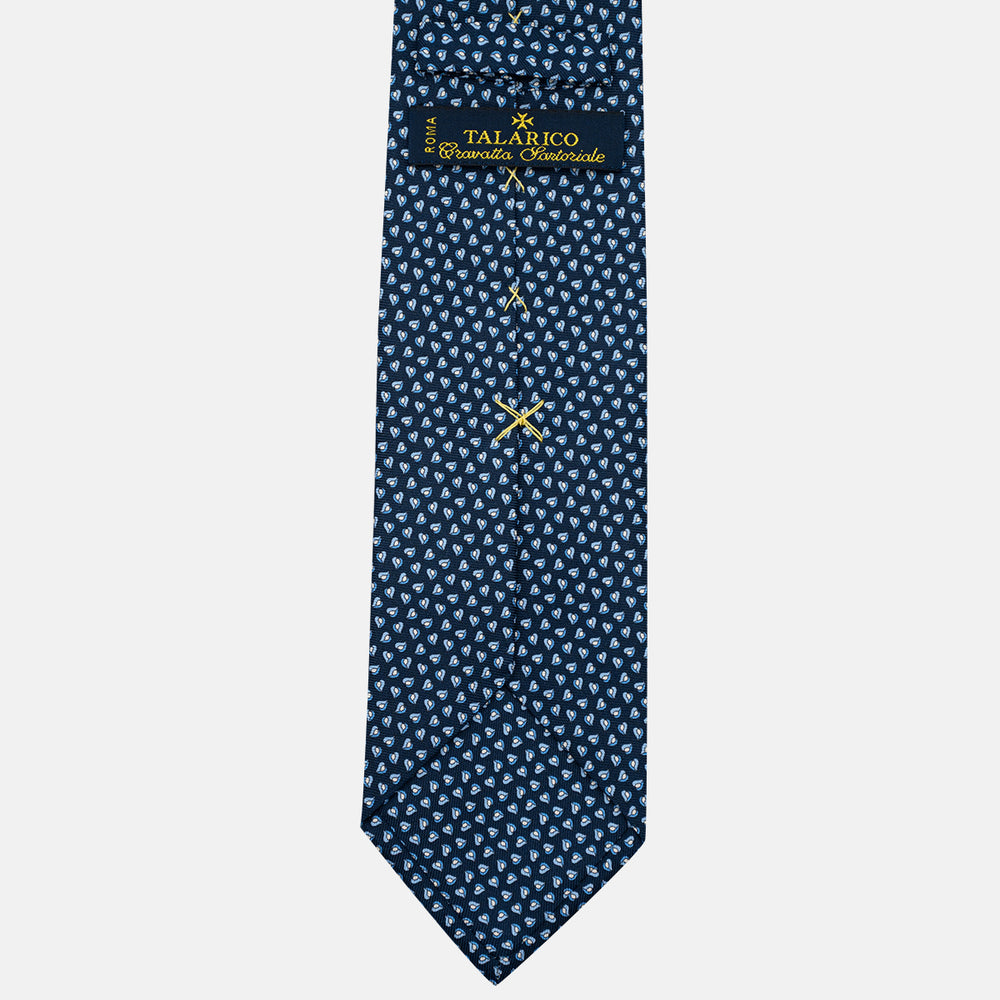 3-Fold Silk Tie, Micro Pattern, Light Blue - JA056125-1