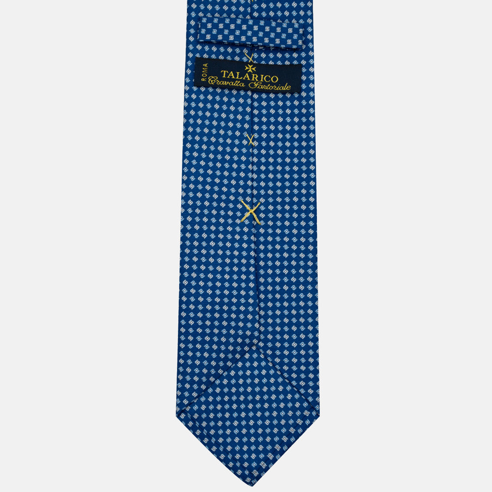 3-Fold Silk Tie, Micro Pattern, Light Blue - JA056673-1