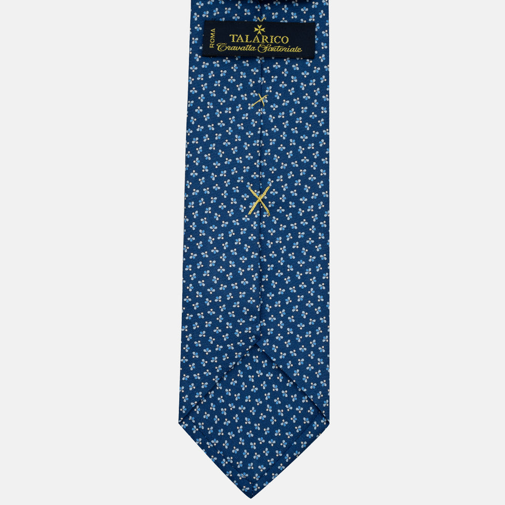 3-Fold Silk Tie, Bee Pattern, Light Blue - JA057246-1
