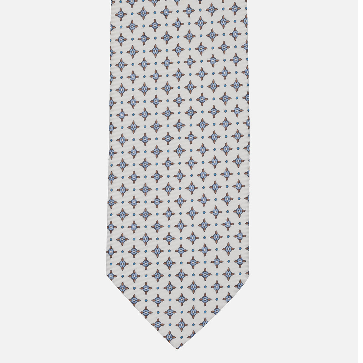 1999 Collection Tie in Heavy Silk Blue Geometric Pattern