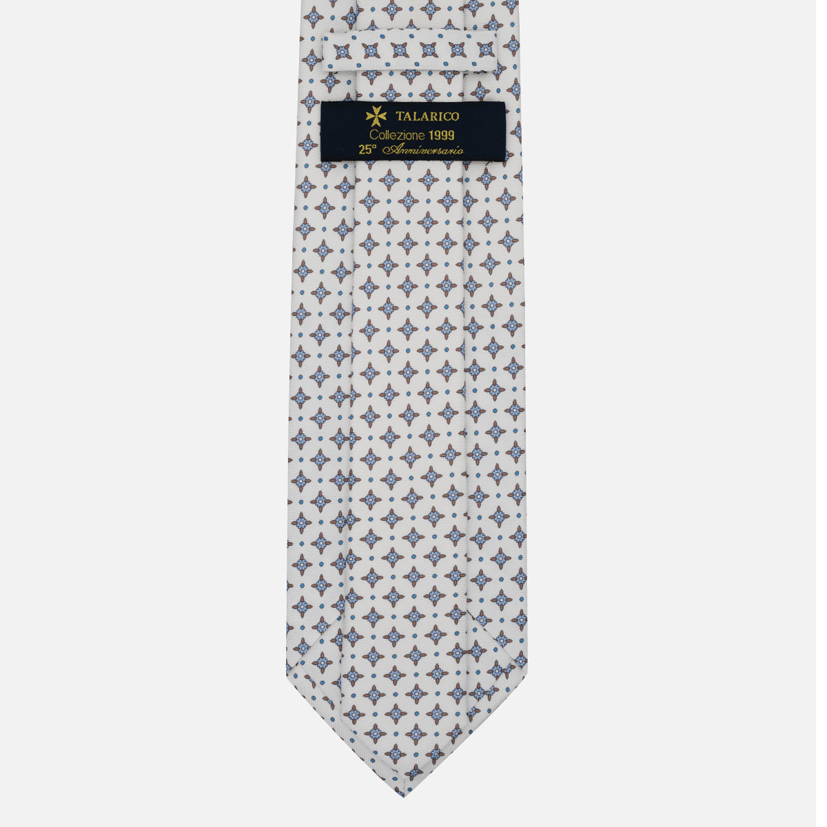 1999 Collection Tie in Heavy Silk Blue Geometric Pattern