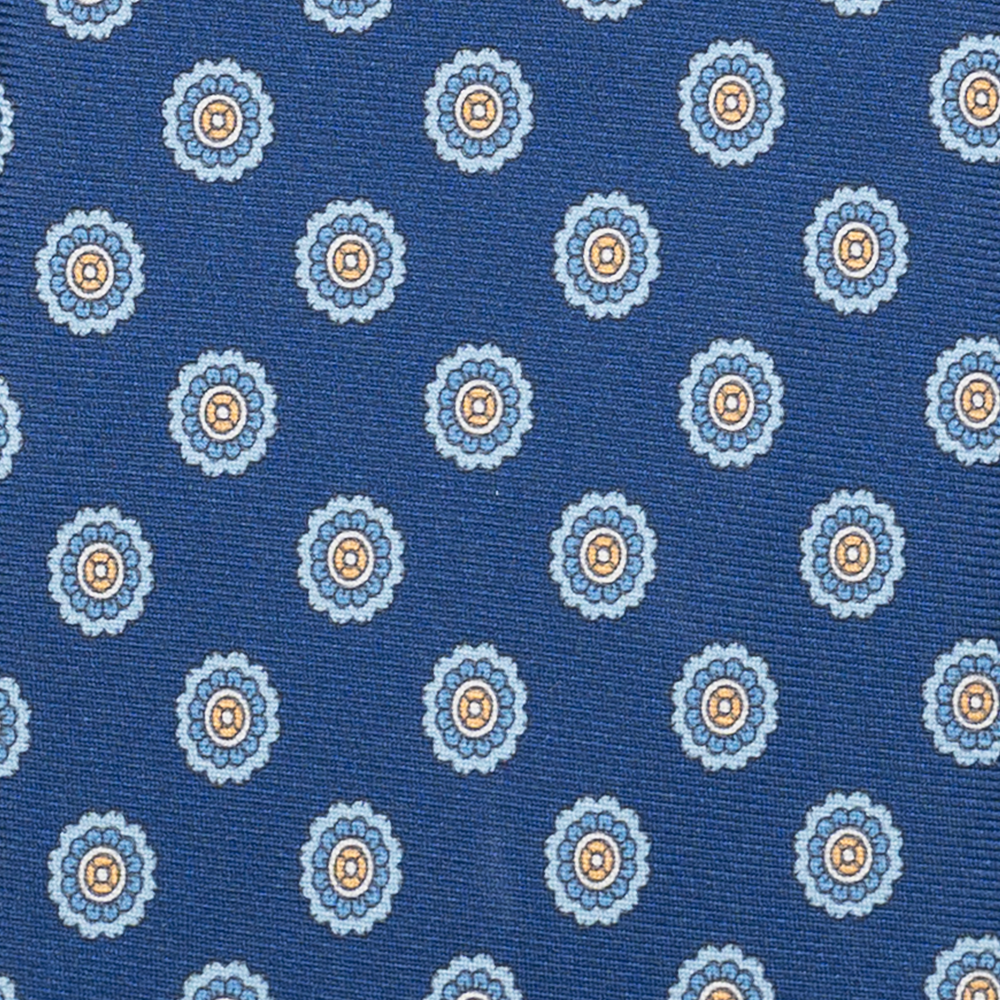 Cravatta Collezione 1999 in Seta Twill Fantasia Floreale, Blu Celeste