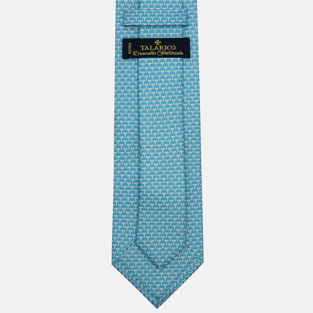 Cravatte 3 pieghe seta T Iconica Piscina Celeste
