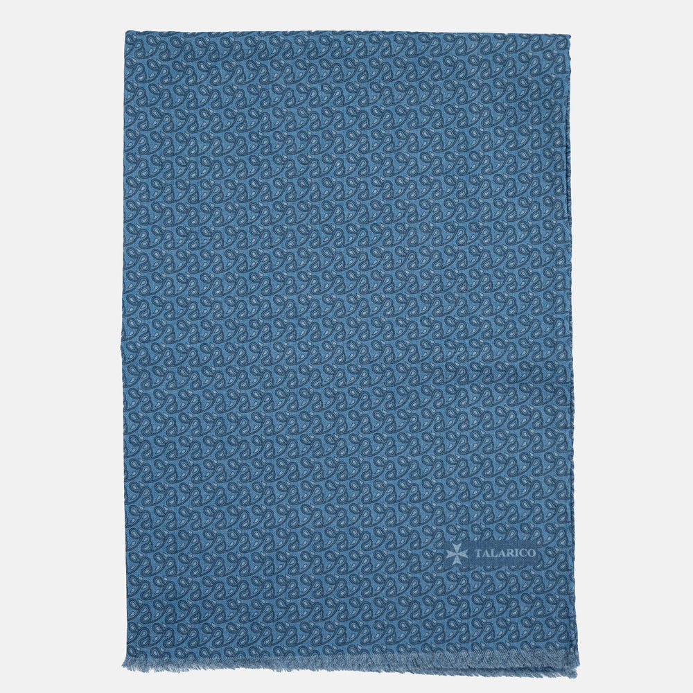 TWO-TONE BLUE PATTERN SCARF - 2021664