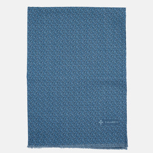 TWO-TONE BLUE PATTERN SCARF - 2021664