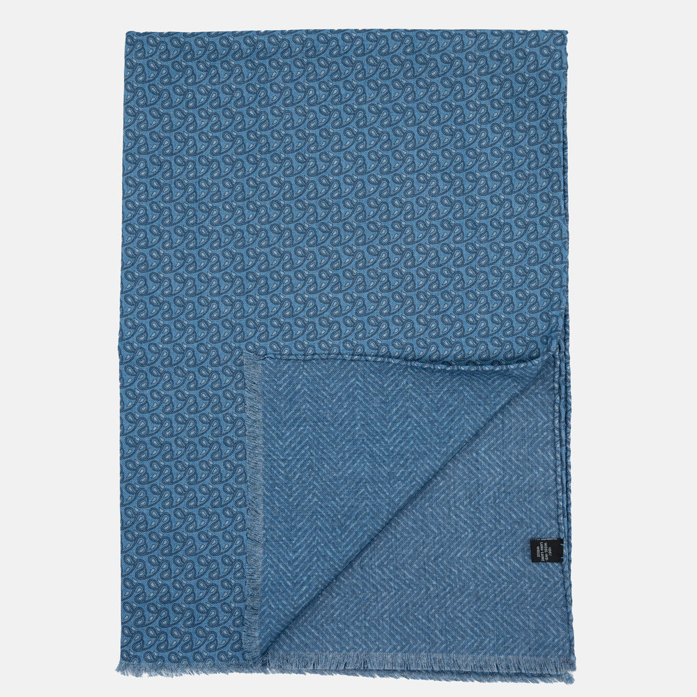 TWO-TONE BLUE PATTERN SCARF - 2021664