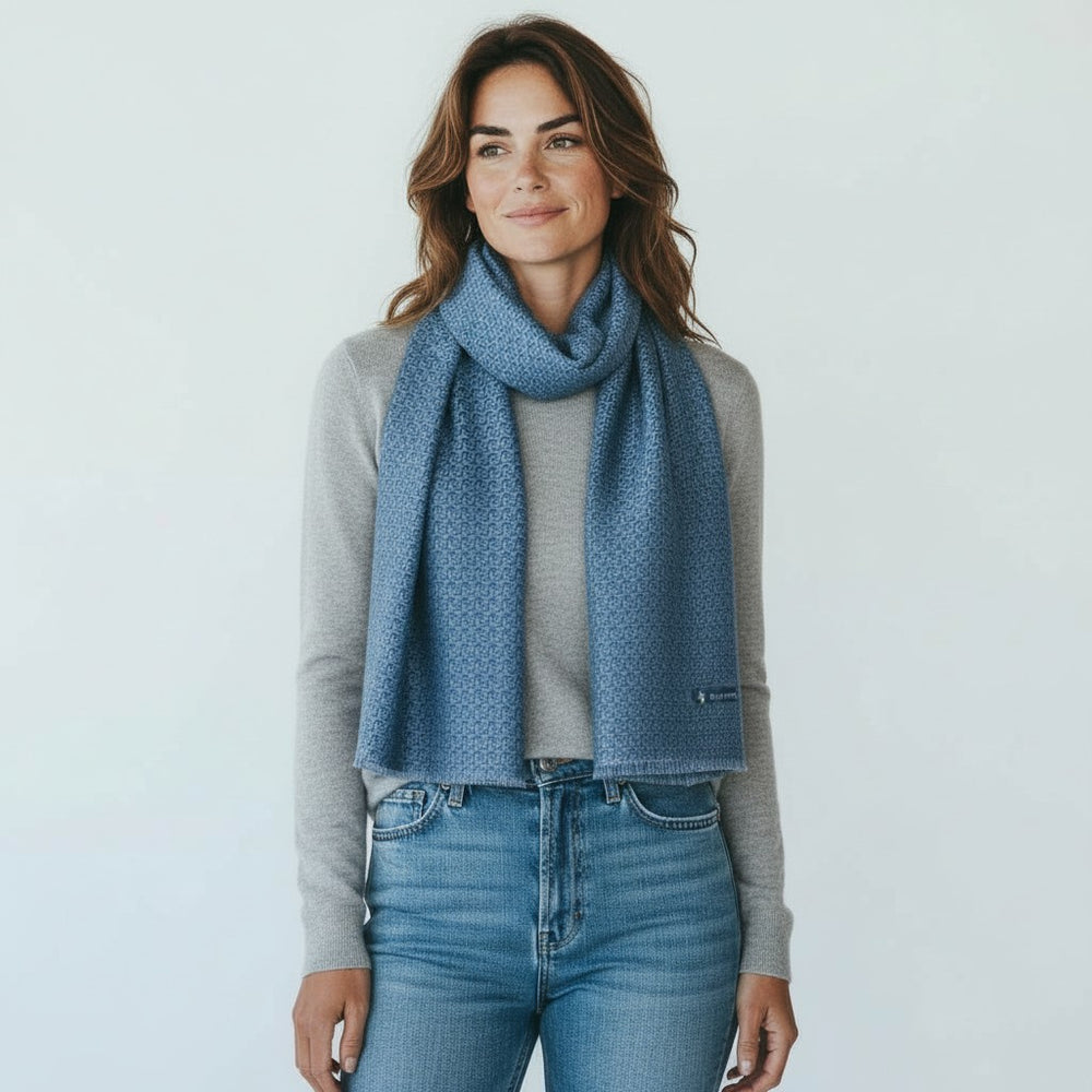 SCIARPA BICOLORE FANTASIA BLU - 2021664