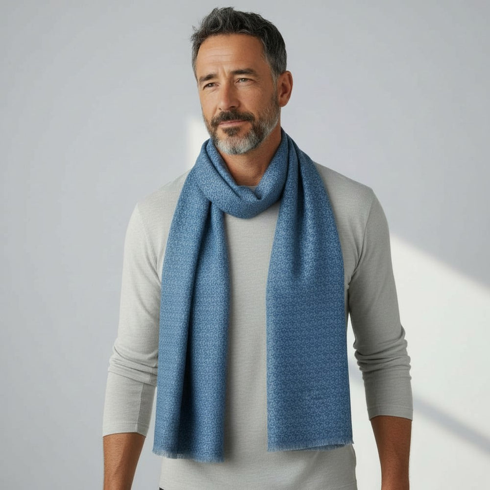 SCIARPA BICOLORE FANTASIA BLU - 2021664