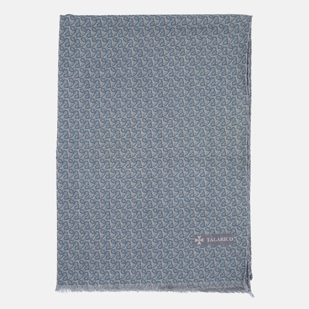 TWO-TONE SCARF WITH GREY PATTERN - 2021664