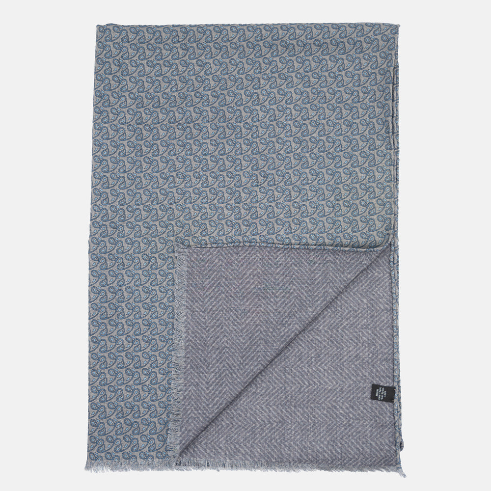 TWO-TONE SCARF WITH GREY PATTERN - 2021664