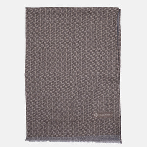 TWO-TONE SCARF WITH BROWN PATTERN - 2021664