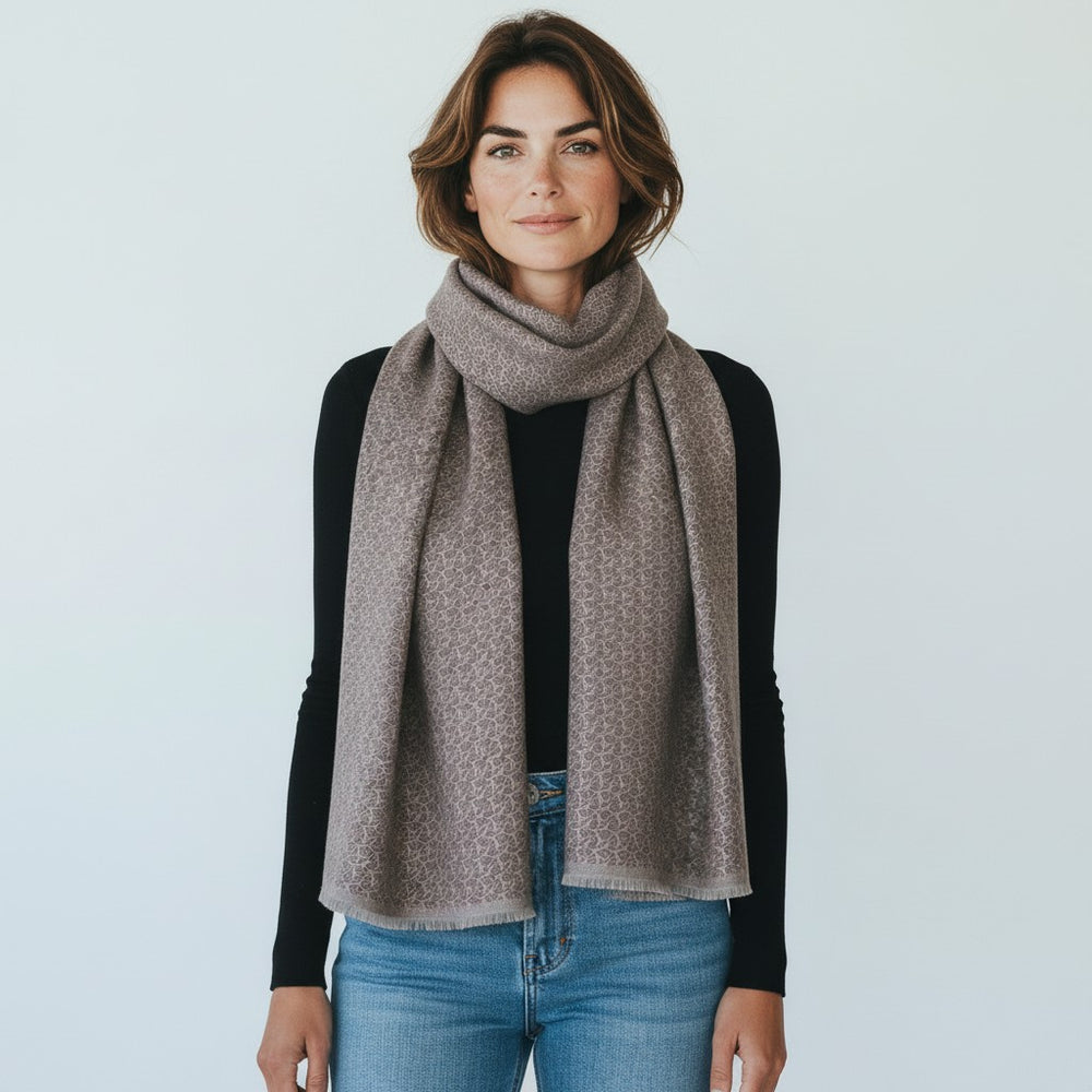 SCIARPA BICOLORE FANTASIA MARRONE - 2021664