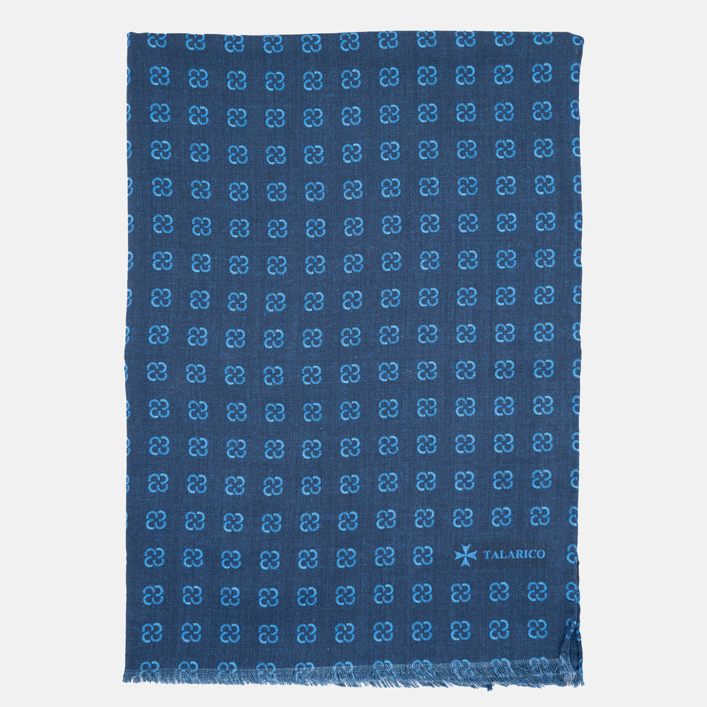 TWO-TONE BLUE PATTERN SCARF - 2025359