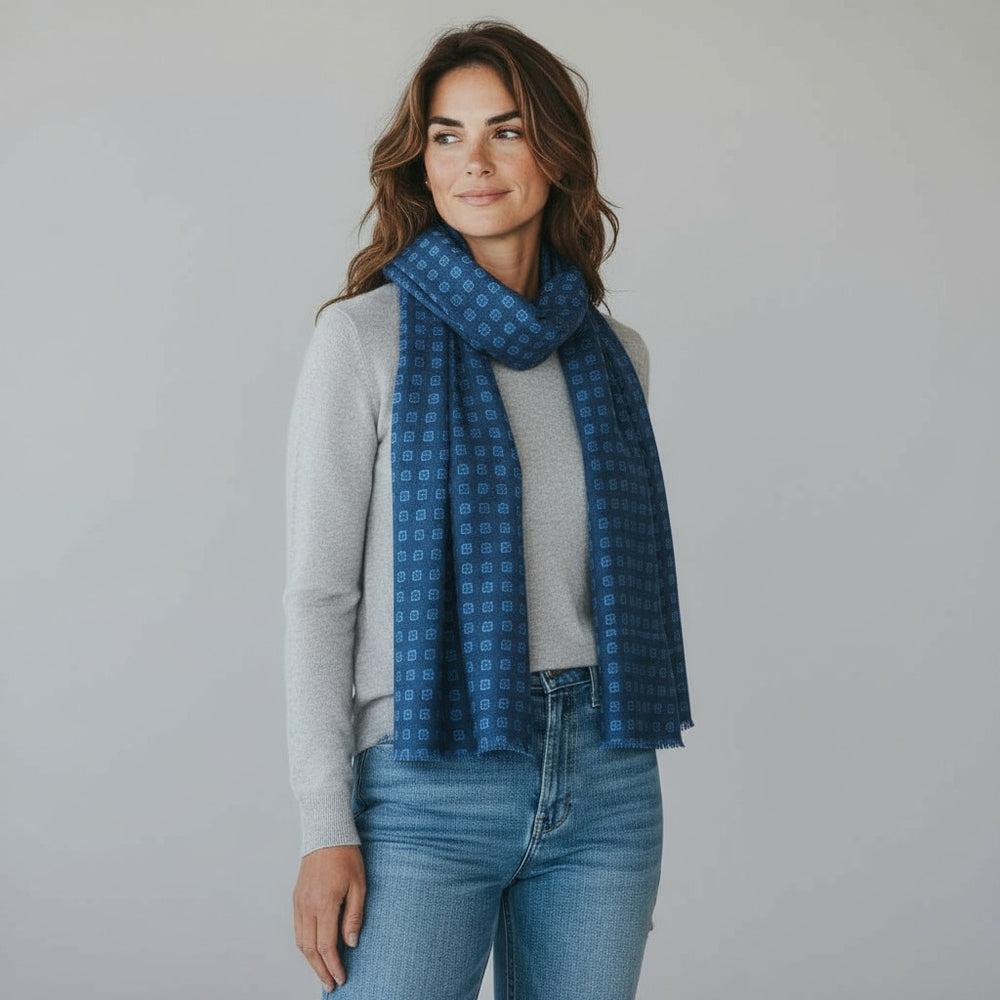 SCIARPA BICOLORE FANTASIA BLU - 2025359