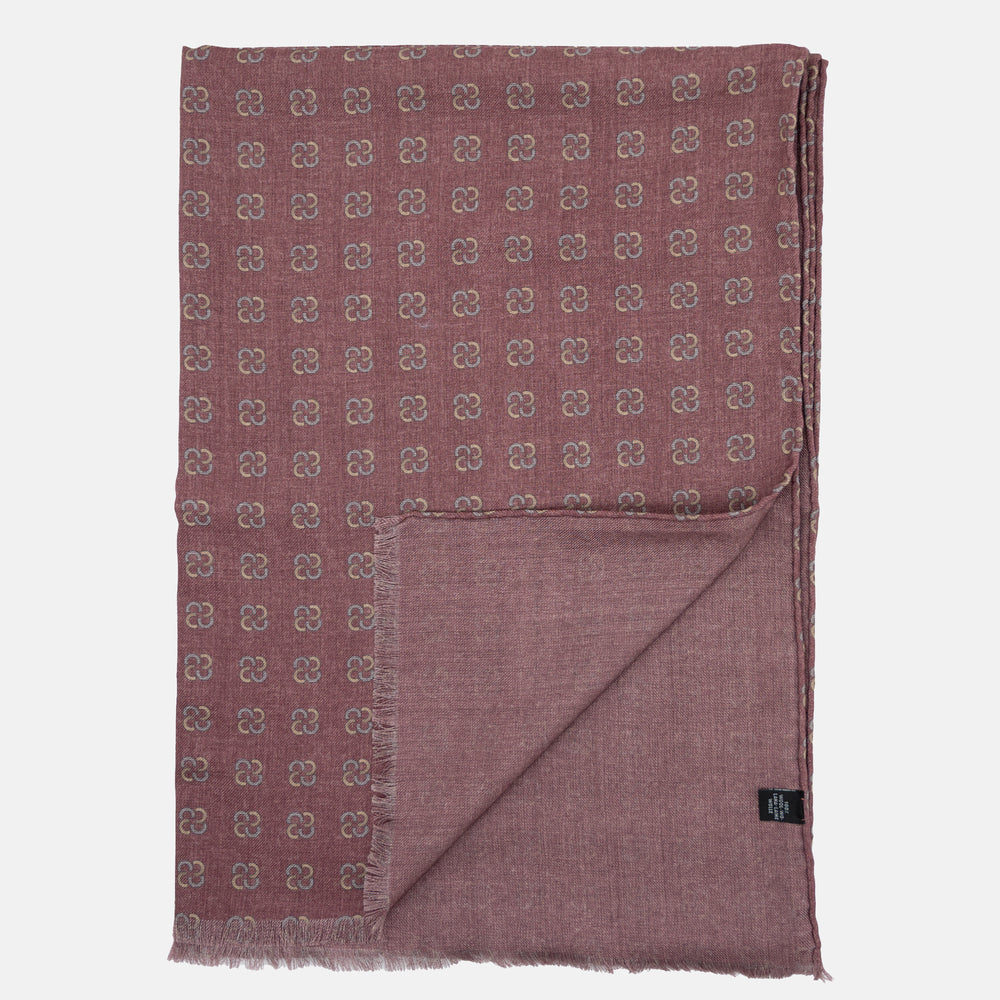 TWO-TONE SCARF WITH BORDEAUX PATTERN - 2025359