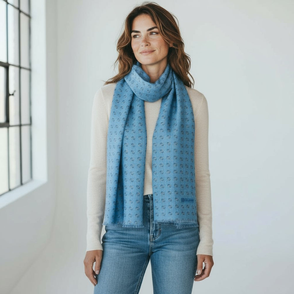 SCIARPA BICOLORE FANTASIA CELESTE - 2025359