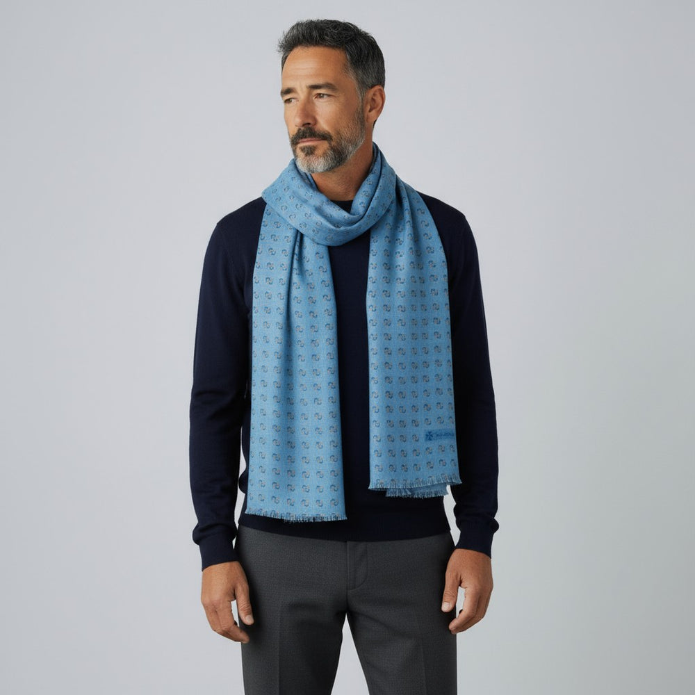 SCIARPA BICOLORE FANTASIA CELESTE - 2025359