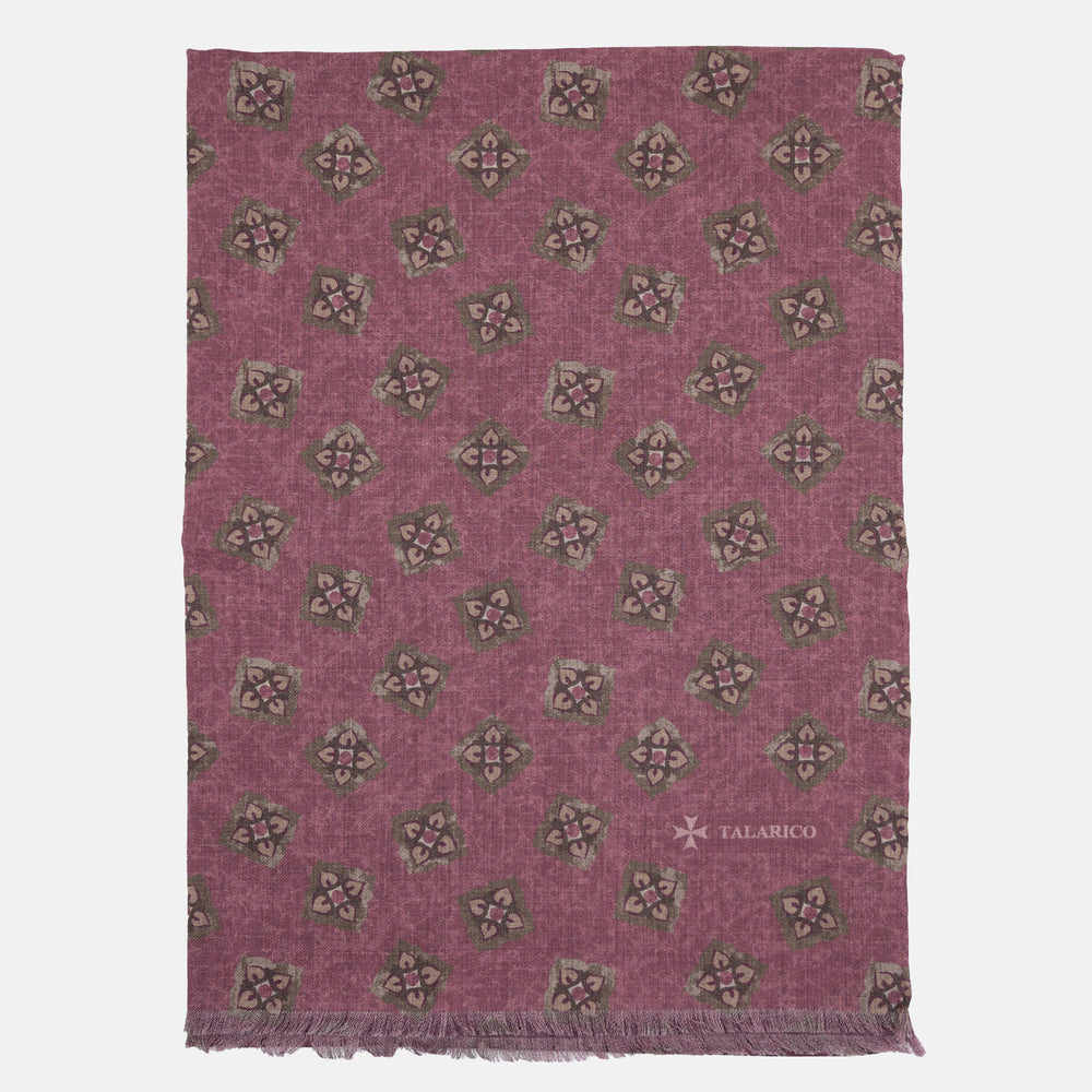 TWO-TONE SCARF WITH BORDEAUX PATTERN - 2025361
