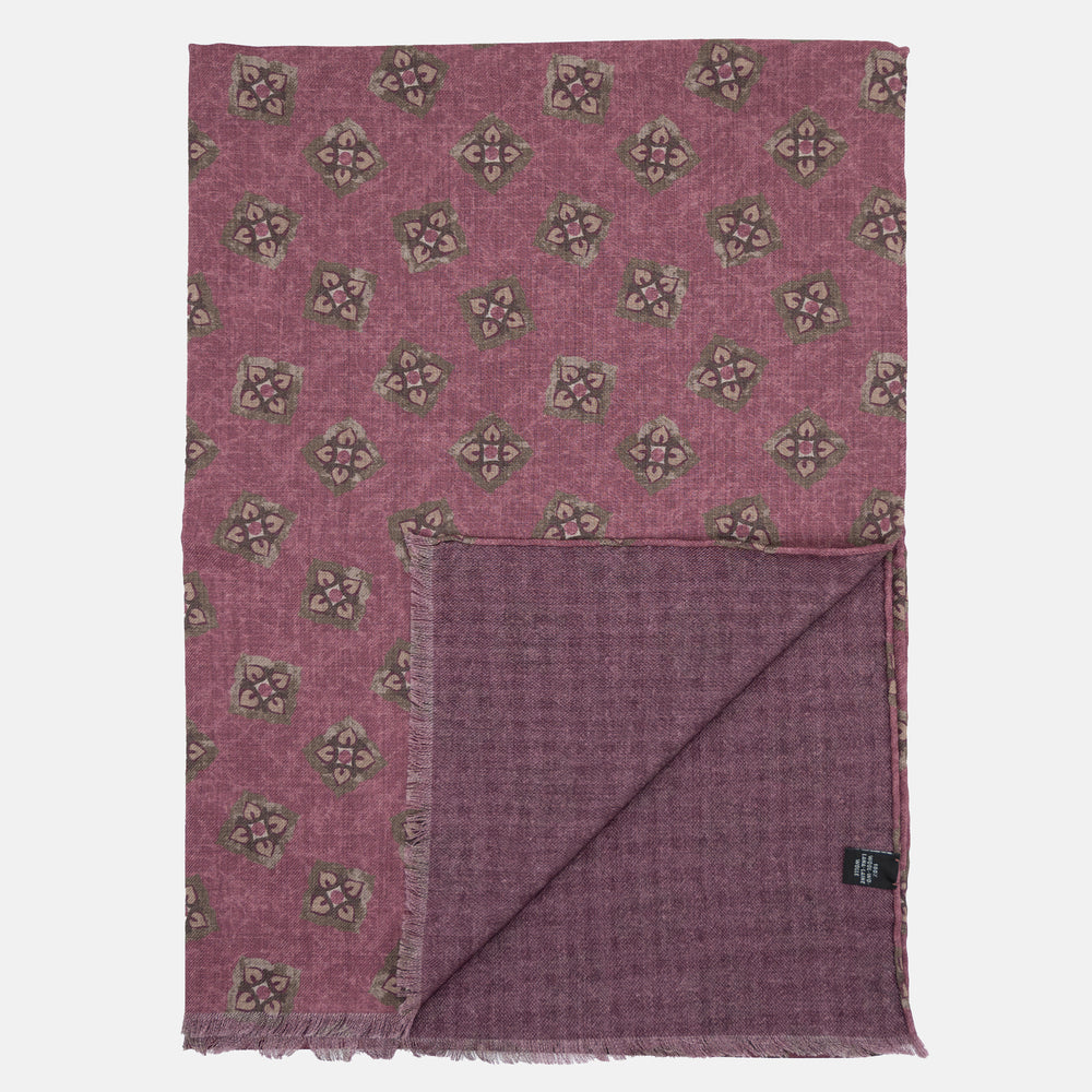 TWO-TONE SCARF WITH BORDEAUX PATTERN - 2025361