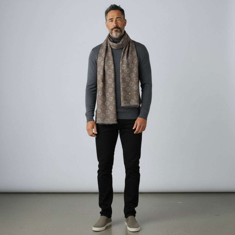 SCIARPA BICOLORE FANTASIA MARRONE - 2025361