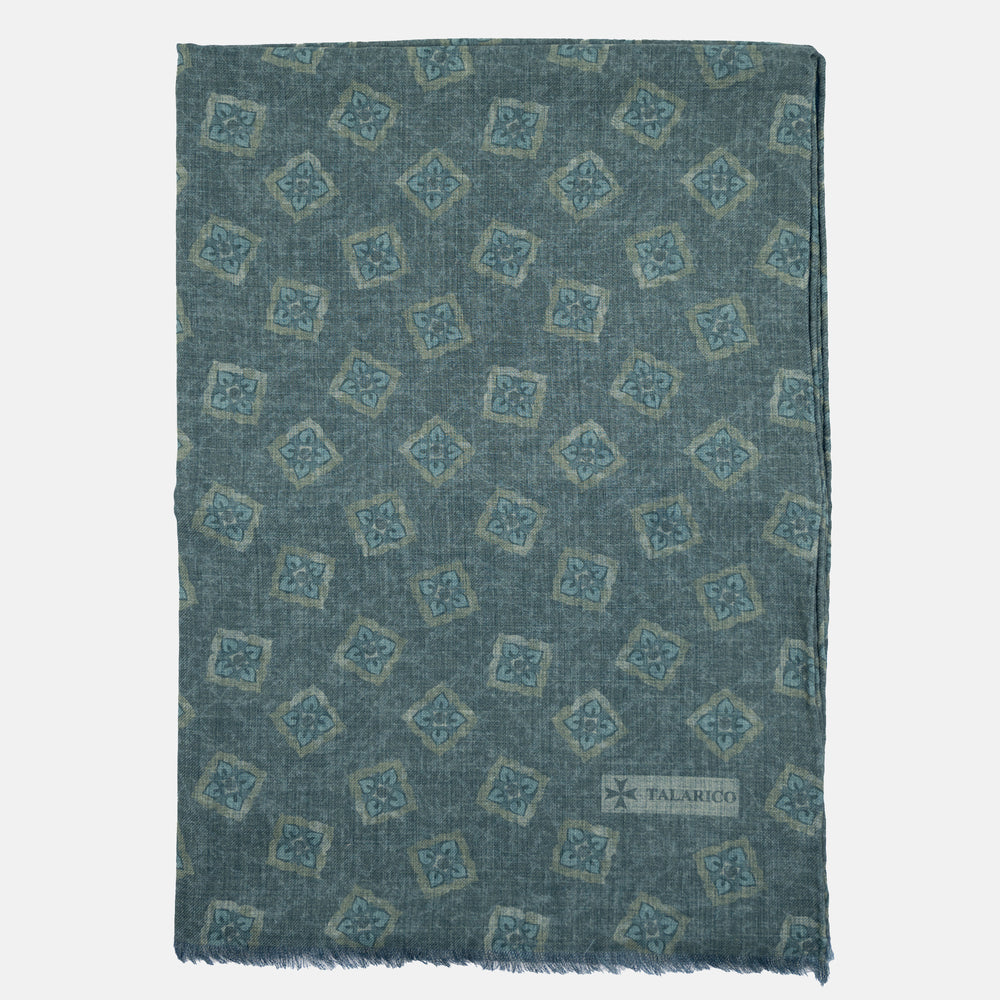 TWO-TONE GREEN PATTERN SCARF - 2025361