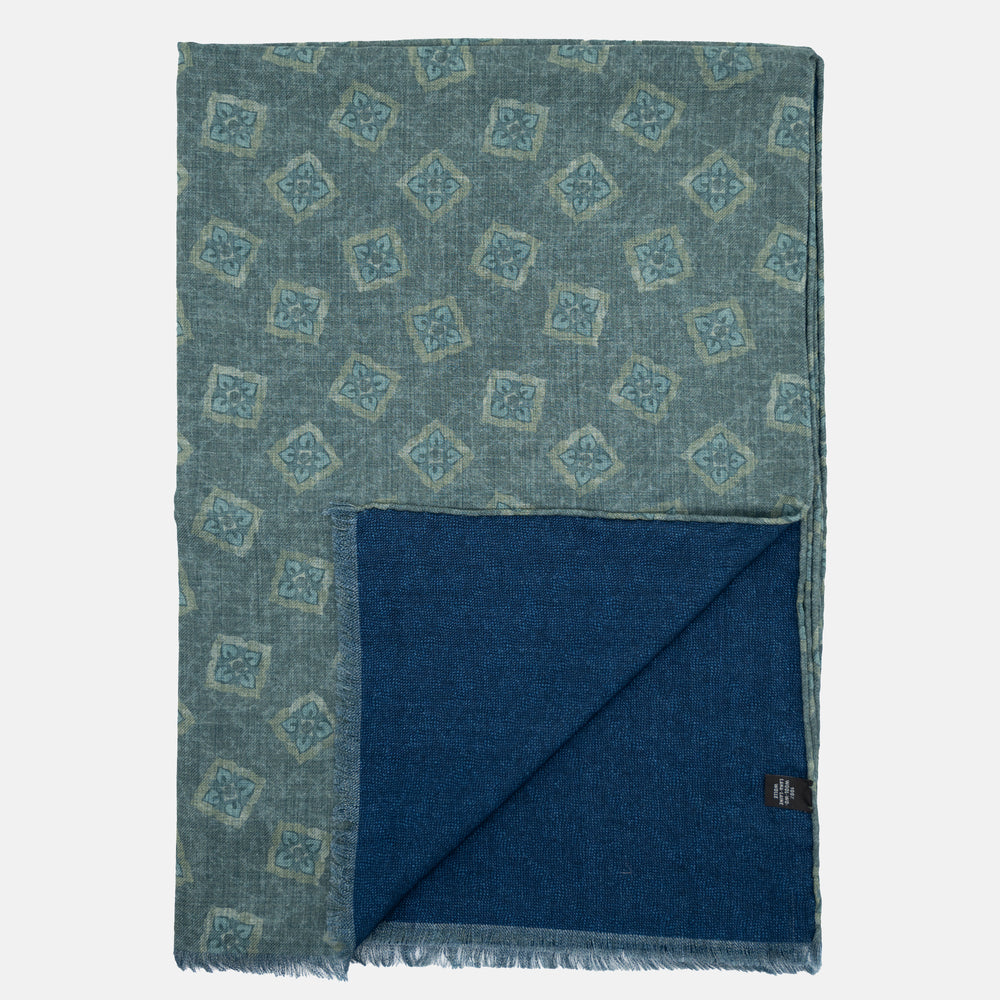 TWO-TONE GREEN PATTERN SCARF - 2025361